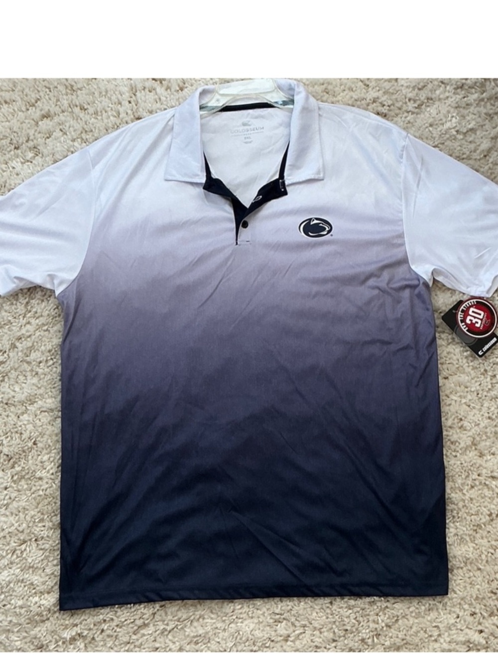 Colosseum Penn State White to Navy Gradient Polo